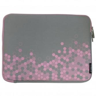 Obal na notebook 12,1", Graphic, šedo-růžový z neoprénu, Logo, DOPRODEJ