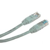 Síťový LAN kabel UTP crossover patchcord, Cat.6, RJ45 samec - RJ45 samec, 5 m, nestíněný, křížený, šedý, k propojení 2 PC, economy