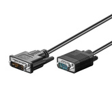 Video kabel DVI (12+5) samec - VGA (D-sub) samec, 2m, černý