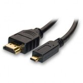 Video kabel micro HDMI samec - HDMI samec, HDMI 1.4 - High Speed with Ethernet, 1m, černá, DOPRODEJ
