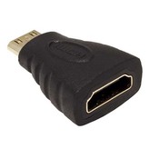 Video redukce, mini HDMI samec - HDMI samice, černá