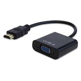 Video převodník, HDMI samec - VGA (D-Sub) samice, 0.2 m, kabelový, černý
