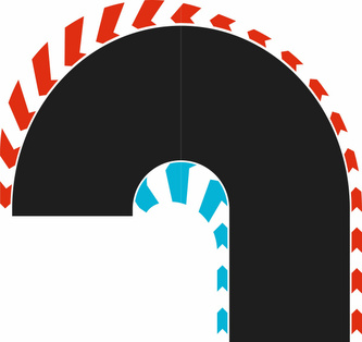 52005 Zatáčky se zúženou dráhou 180° L/R Hybrid