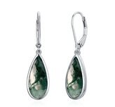 MA-0004 Stříbrné náušnice s mechovými acháty