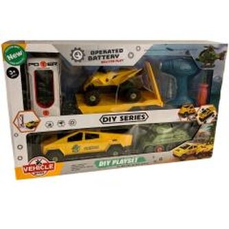 Samochód do montażu z przyczepą i czołgiem