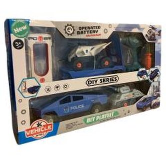 Samochód do montażu z przyczepą i czołgiem