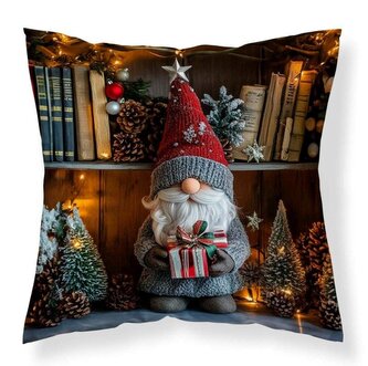 DETEXPOL Vánoční povlak na polštářek Trpaslík knihovna micro  Polyester, 40/40 cm