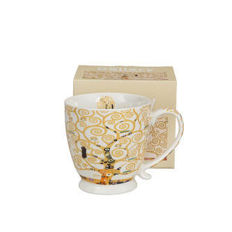 Kubek na stopce TREE OF LIFE ECRU inspired by Klimt