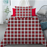 Bavlněné povlečení Červené káro 140x200, 70x90 cm