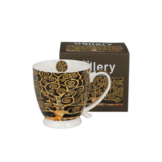 Kubek na stopce TREE OF LIFE BROWN inspired by Klimt