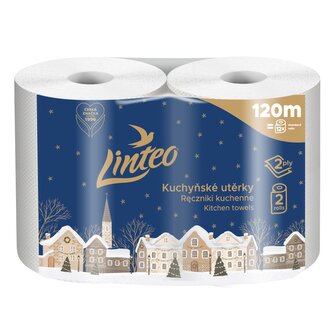 Kuchyňské utěrky Linteo DEN & NOC 2 role (2 vrstvé) bílé