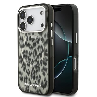 Karl Lagerfeld IML Leopard MagSafe Zadní Kryt pro iPhone 17 Pro Brown