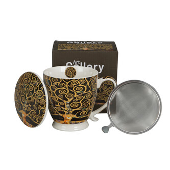 Zaparzacz na stopce TREE OF LIFE BROWN inspired by Klimt