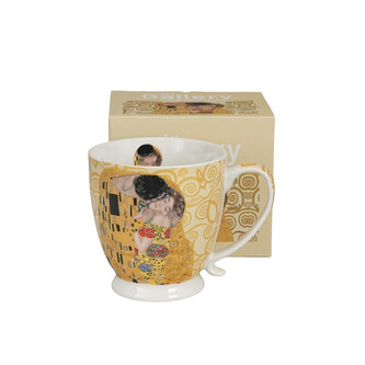 Kubek na stopce THE KISS ECRU inspired by Klimt