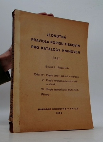 Jednotná pravidla popisu tiskovin pro katalogy knihoven