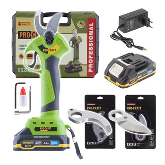 Sada aku nůžky na větve Procraft ES28Li + 2x náhradní čepele | SES28LI/Blades