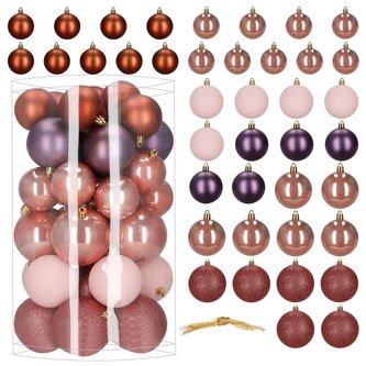 Vánoční baňky barevné mix - 7/8/9cm sada 40ks, vánoční ozdoby