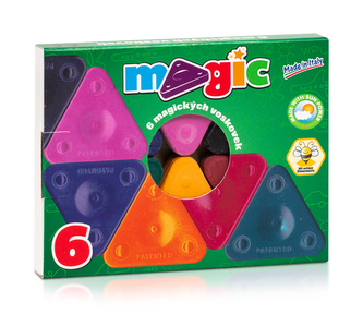 Voskovky trojboké MAGIC, sada 6ks mix