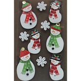 Vánoční nálepky Sněhuláci a sněhové vločky