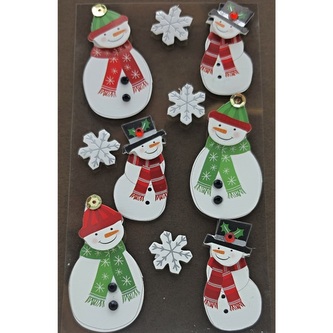 Vánoční nálepky Sněhuláci a sněhové vločky