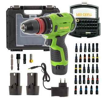 Aku šroubovák Procraft PA12Pro DFR-2b-c se sadou bitů BS-32 | SPA12ProDFR-2b-c/BS-32