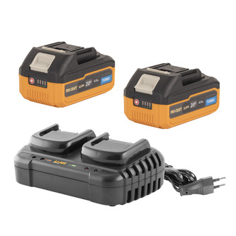 Sada dvě baterie 20V 4Ah Procraft 20/4 Turbo a nabíječka na dvě baterie 20/2 | S20-4TURBO/20-2