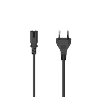 Hama síťový napájecí kabel, euro vidlice, 5 m, černý