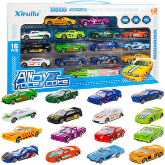 Sada 16 barevných kovových autíček 26319