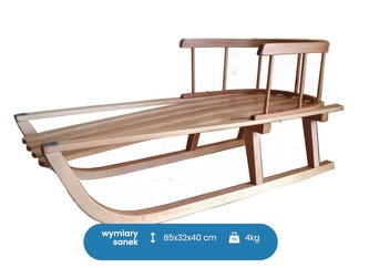 SANKI DREW Z OPARCIEM I SZNURKIEM 85CM