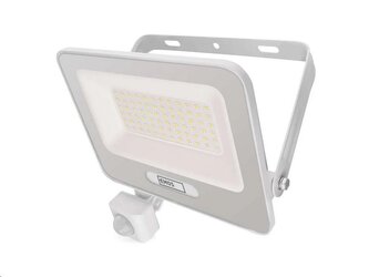 LED reflektor GLARO EMOS ZS2344W s pohybovým čidlem, 50 W, bílý, IP54, 5000 lm, neutrální bílá