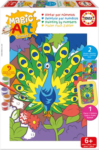 EDUCA Malování podle čísel: Páv a Papoušek