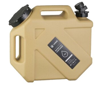 Kanystr na vodu s kohoutkem kempingový plastový, 10 litrů - khaki