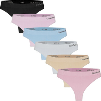 6PACK dámská tanga Gaubert vícebarevné (GBTW-3104/mix) XXL/3XL