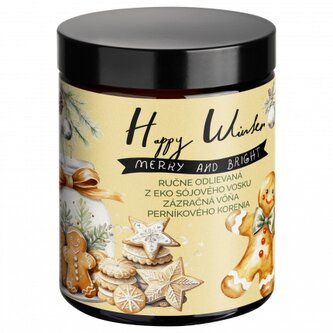 Happy Winter - limitovaná eko sójová svíčka ve skle 210ml Soaphoria