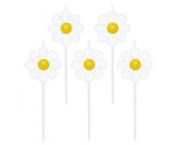 Dortové svíčky pikery 5 ks - Sedmikrásky obustranné