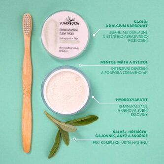 Soaphoria Remineralizační zubní pudr s antibakteriální přísadou 50ml Soaphora