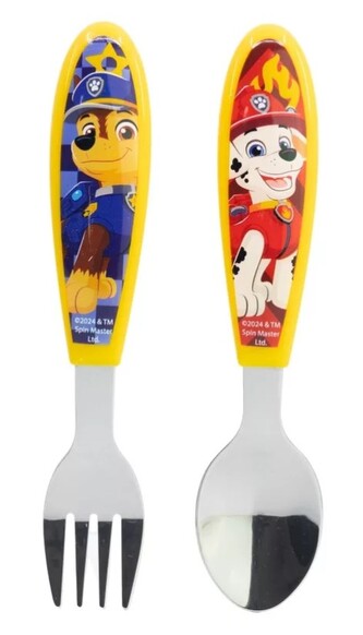 Dětský nerez příbor TLAPKOVÁ PATROLA žlutý
