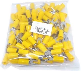 Vidlička kabelová 4,3mm žlutá (SVS 5,5-4), balení 100ks