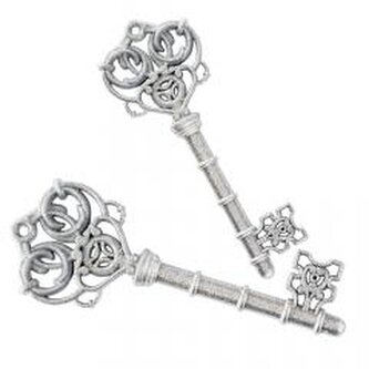 Ozdoby świąteczne srebrne klucze 2szt