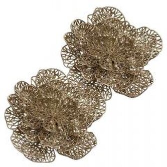 Ozdoby na choinkę złote kwiaty 2szt