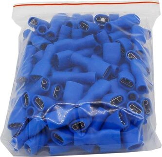 Faston-zdíř.6,3mm modr,kab.1,5-2,5mm2 plná izolace, bal.100ks