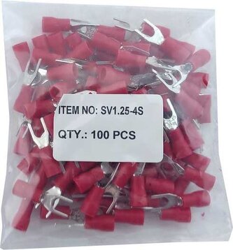 Vidlička kabelová 4,3mm červená (SVS 1,25-4), balení 100ks