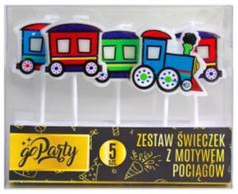 Zestaw świeczek urodzinowych Motyw pociągów