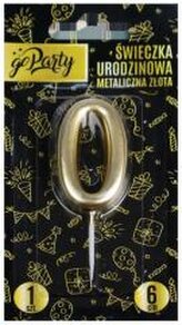 Świeczka urodzinowa 0 Metaliczna złota