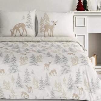 Vánoční povlečení 100% bavlna FAUN 1x 220x200 cm, 2x povlak 70x80 cm francouzské povlečení MyBestHome