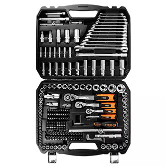 Sada nástrčných klíčů, 10-216, 216 ks, velikost 1/2, 1/4, 3/8, kufřík, NEO TOOLS