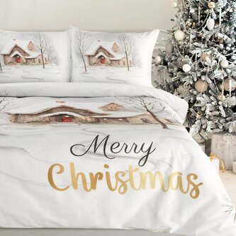 Vánoční povlečení 100% bavlna saténová JOY 1x 140x200 cm, 1x povlak 70x80 cm MyBestHome