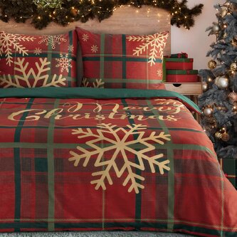 Vánoční povlečení 100% bavlna ESTRA 1x 140x200 cm, 1x povlak 70x80 cm MyBestHome