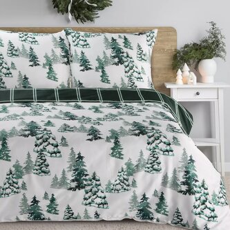 Vánoční povlečení 100% bavlna saténová WINTER TIME 1x 220x200 cm, 2x povlak 70x80 cm francouzské povlečení MyBestHome