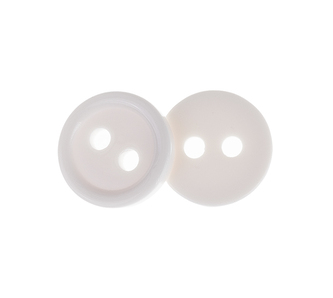 Knoflík - sada 6 ks - Bílá - průměr 10 mm